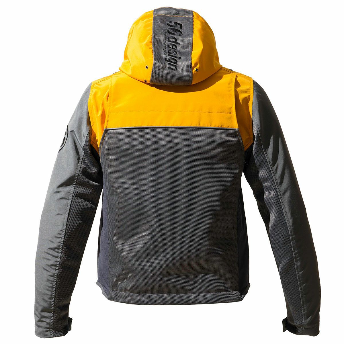 56design｜ハーフ メッシュ パーカー エヴォ 2｜ファブリック｜ダークグレー×イエロー