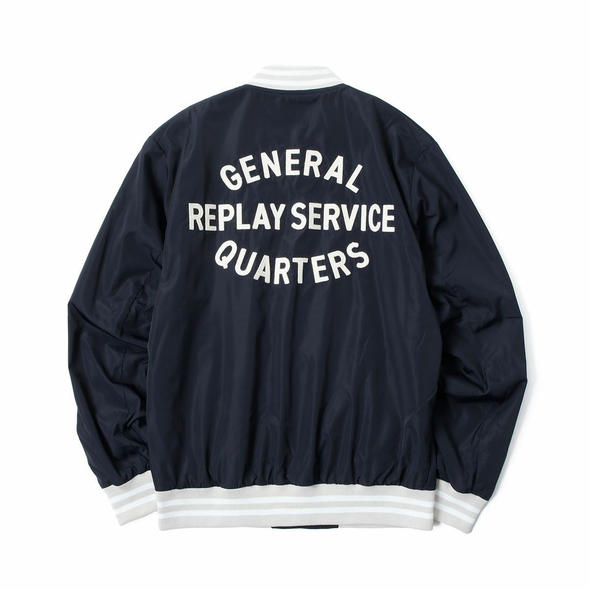 Replay｜バーシティ ボンバー ジャケット｜ファブリック｜ダークネイビー