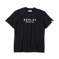 Replay｜リラックスフィット レタリング Tシャツ｜ブラック