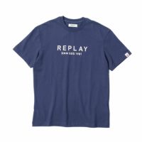 Replay｜リラックスフィット レタリング Tシャツ｜ミディアムブルー