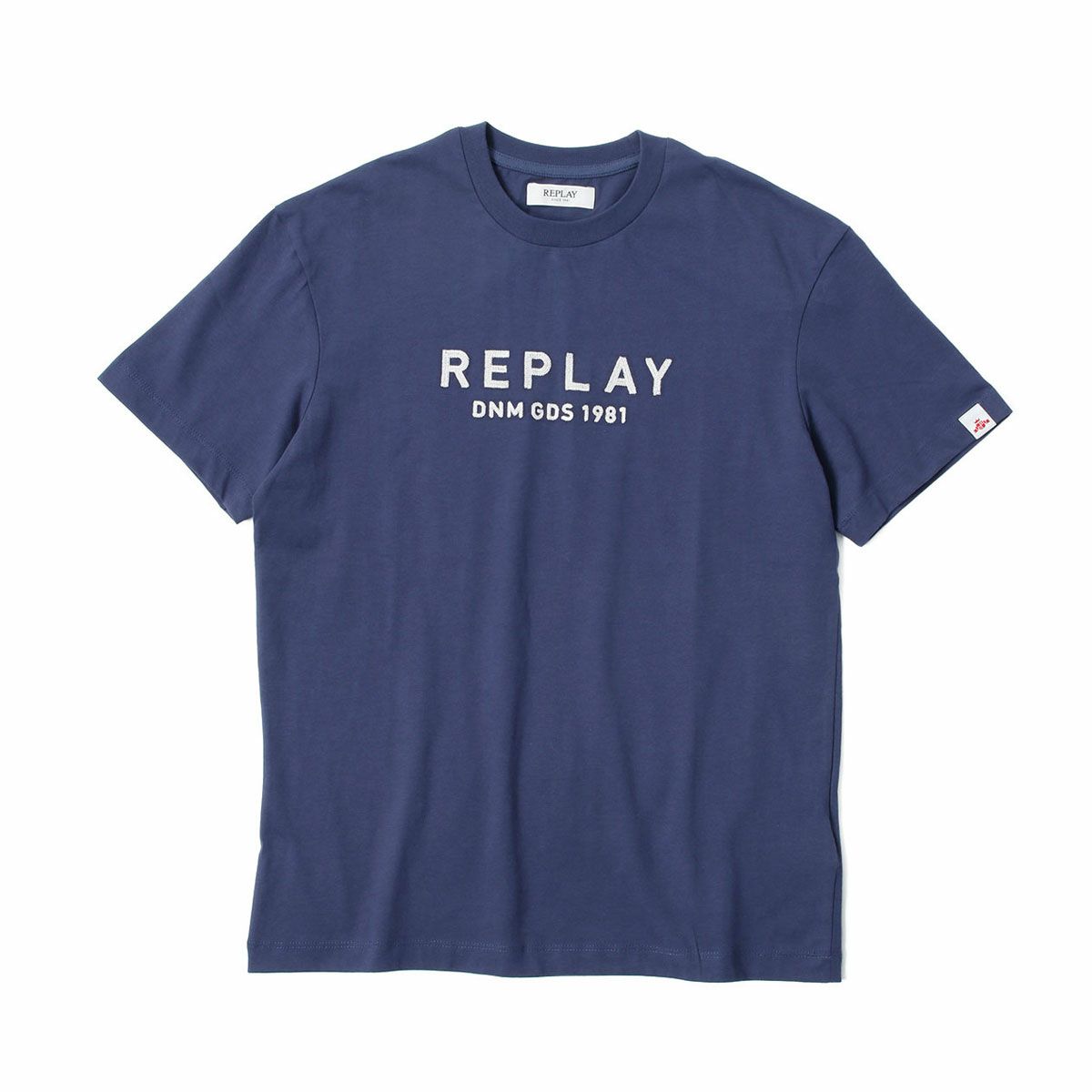 Replay｜リラックスフィット レタリング Tシャツ｜ミディアムブルー