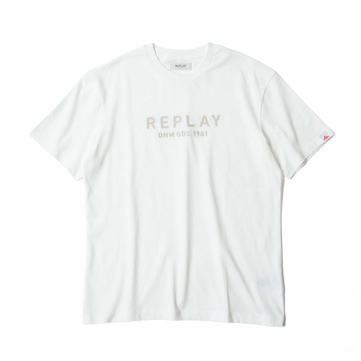 Replay｜リラックスフィット レタリング Tシャツ｜ナチュラルホワイト