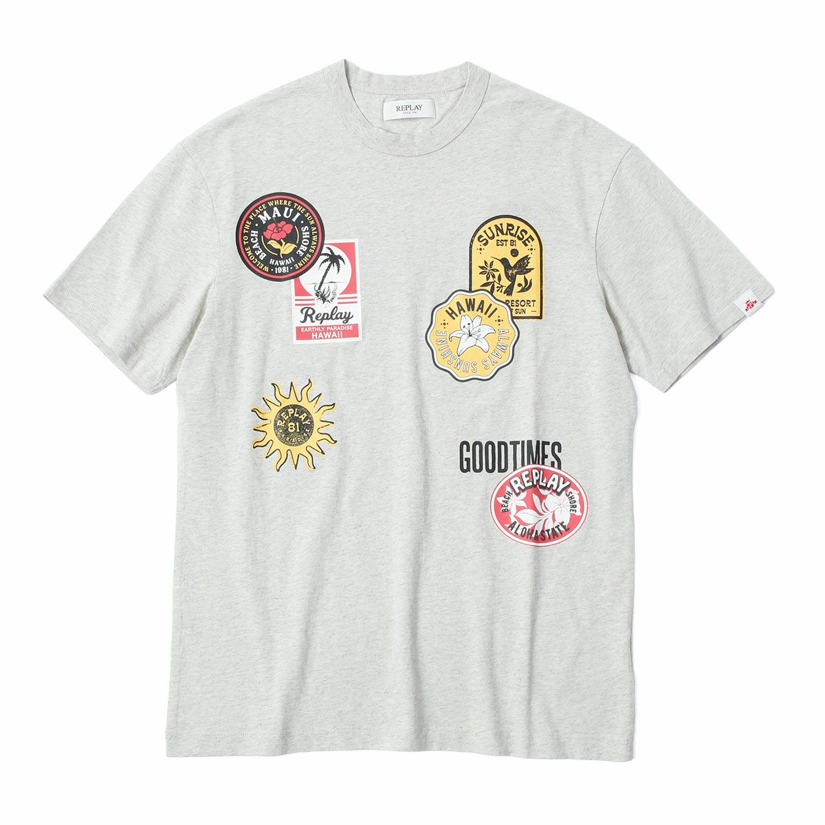 Replay｜エフェクト パッチ Tシャツ｜ライトミントメランジ