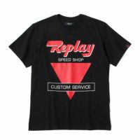Replay｜フロント プリント Tシャツ｜ブラック