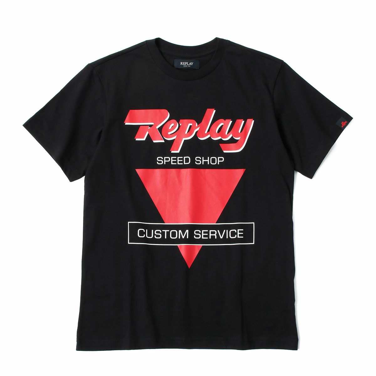 Replay｜フロント プリント Tシャツ｜ブラック
