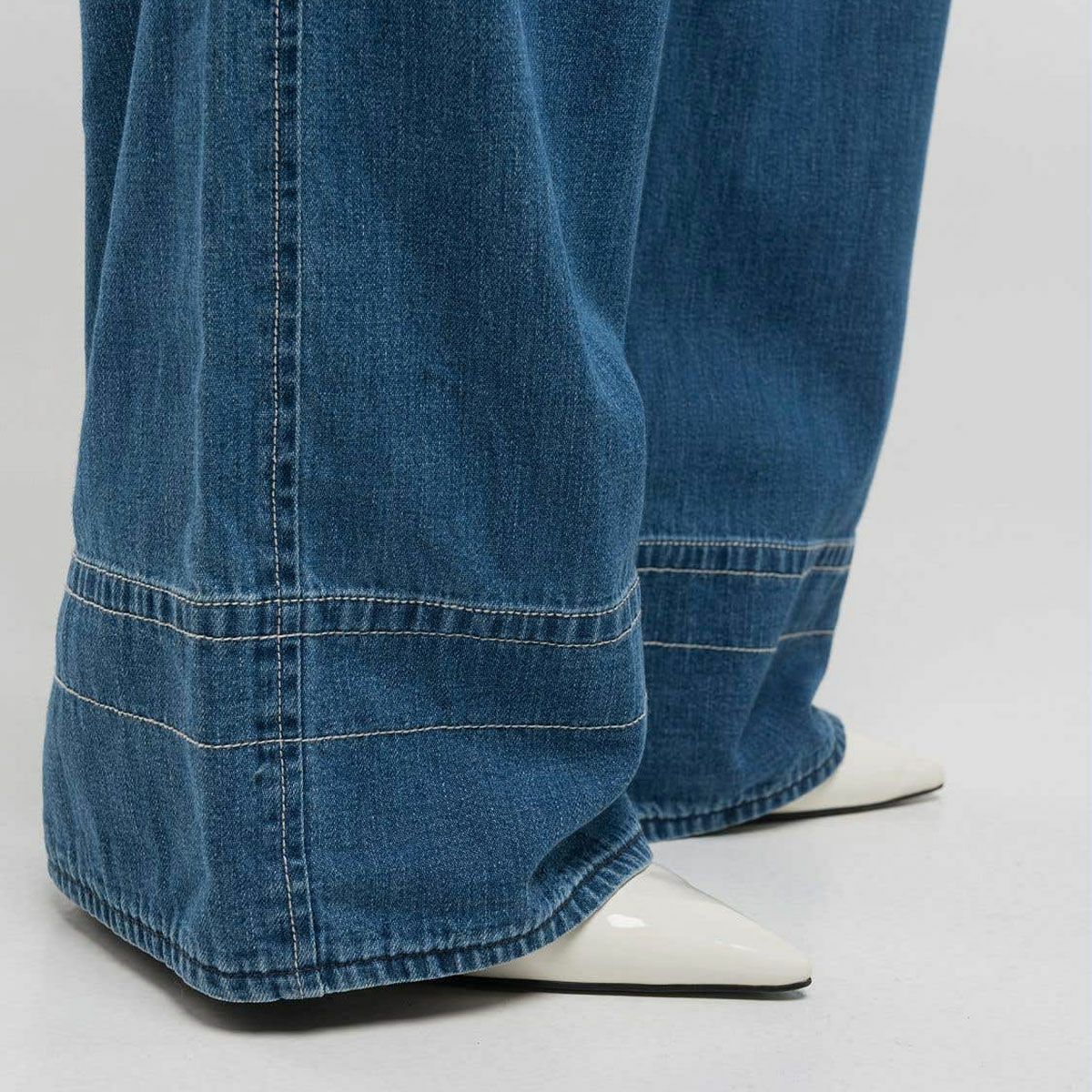 Replay｜リラックスフィット デニム ジャンプスーツ｜オーバーオール｜ミディアムブルー｜モデル着用