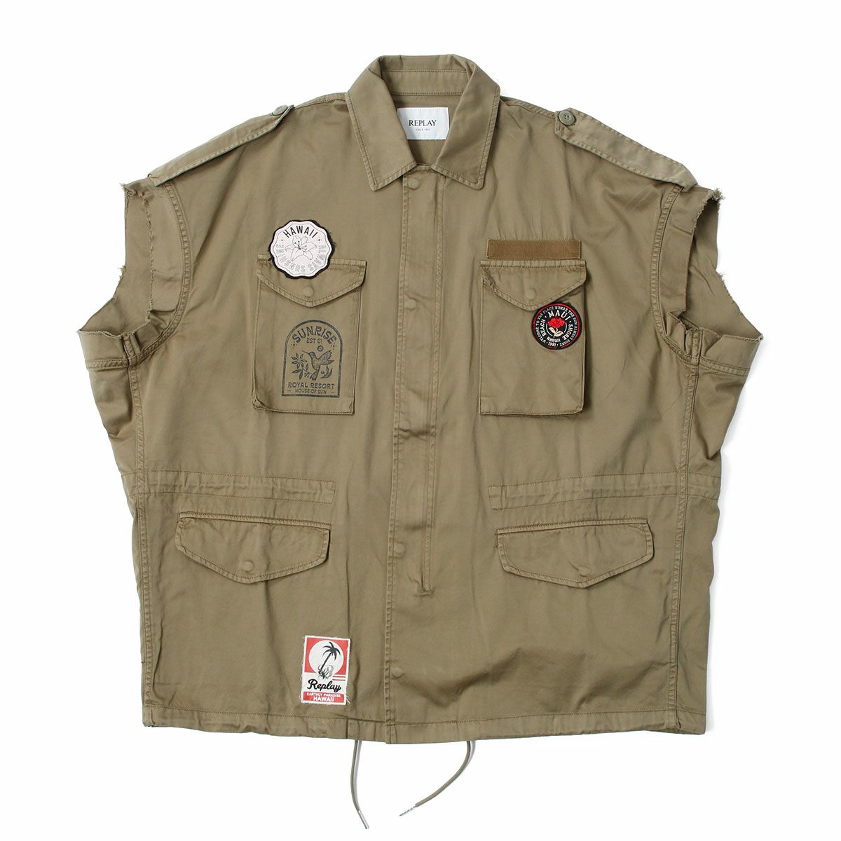 Replay｜ドローストリング ツイル シャツ｜