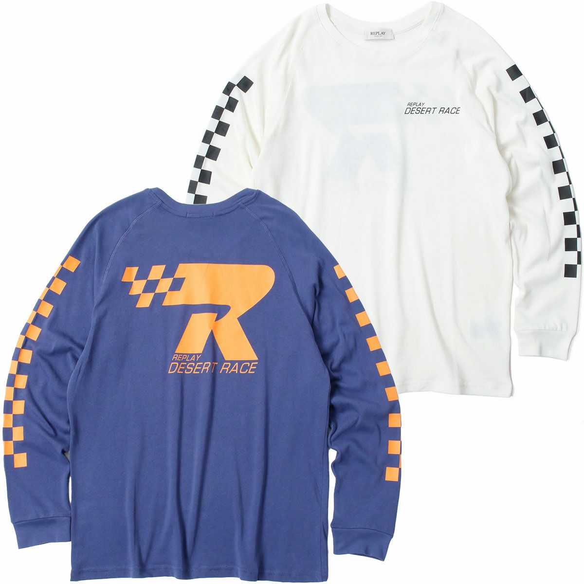 Replay｜チェッカープリント ロングスリーブ Tシャツ｜