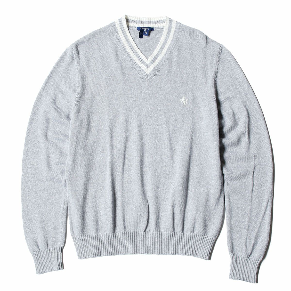 Ferrari｜フェラーリ スプリング Vネック プリント ホース カーディガン｜ニット｜グレー