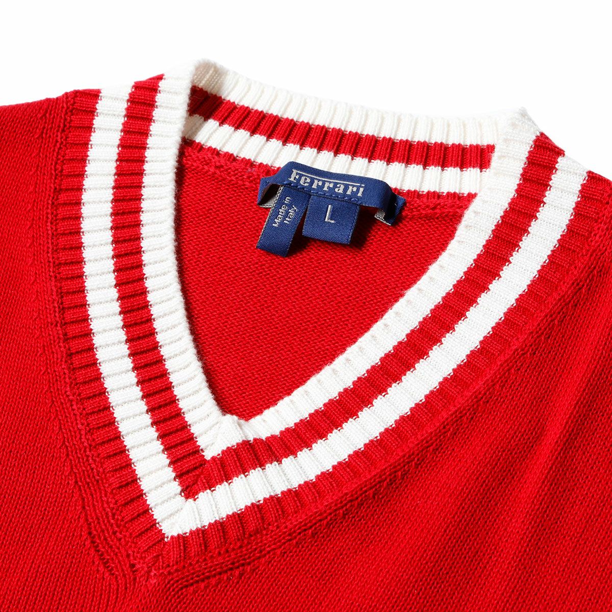 Ferrari｜フェラーリ スプリング Vネック プリント ホース カーディガン｜ニット｜レッド