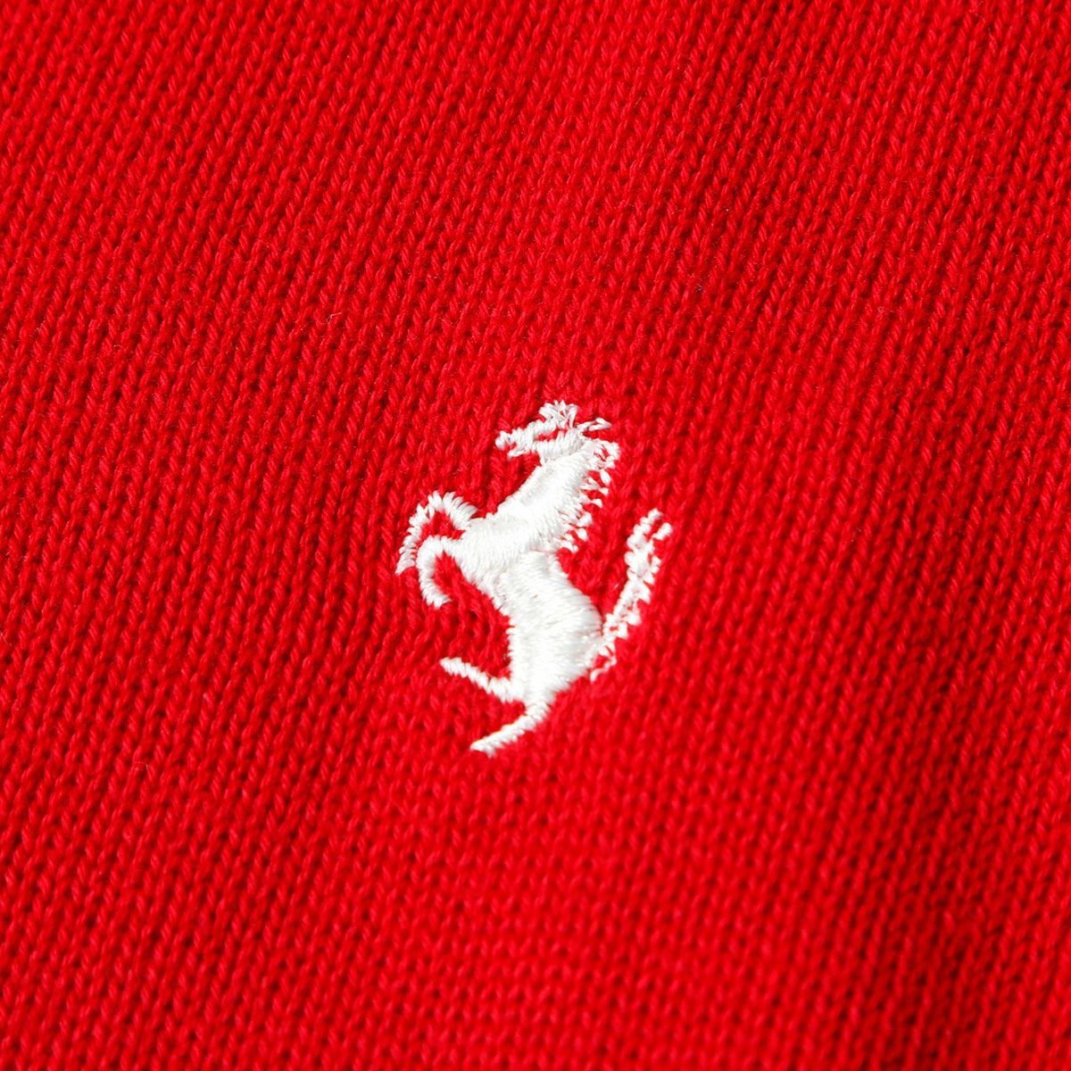 Ferrari｜フェラーリ スプリング Vネック プリント ホース カーディガン｜ニット｜レッド