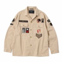Replay｜ワッペン シャツジャケット｜ファブリック｜カーキ