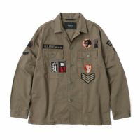 Replay｜ワッペン シャツジャケット｜ファブリック｜ピスタチオ