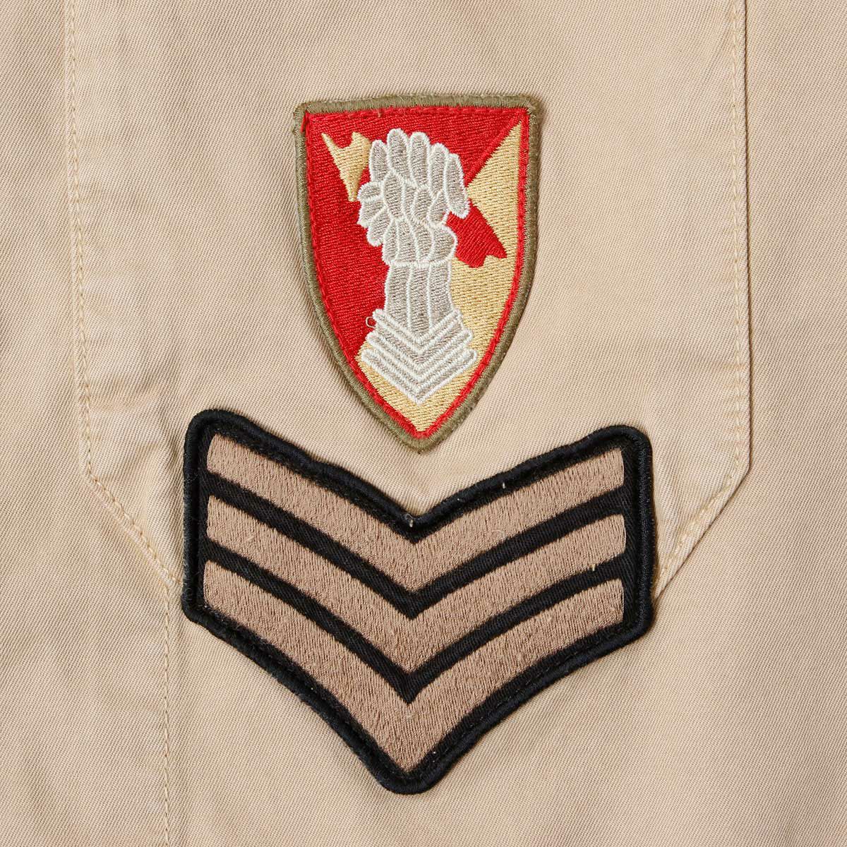 Replay｜ワッペン シャツジャケット｜ファブリック｜カーキ