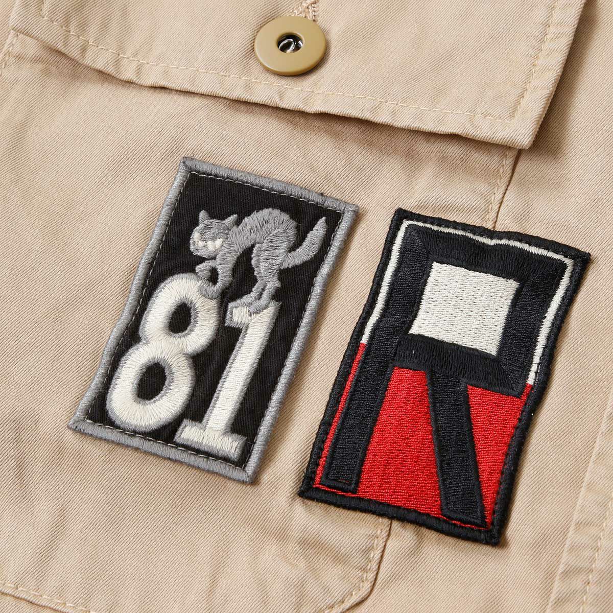 Replay｜ワッペン シャツジャケット｜ファブリック｜カーキ