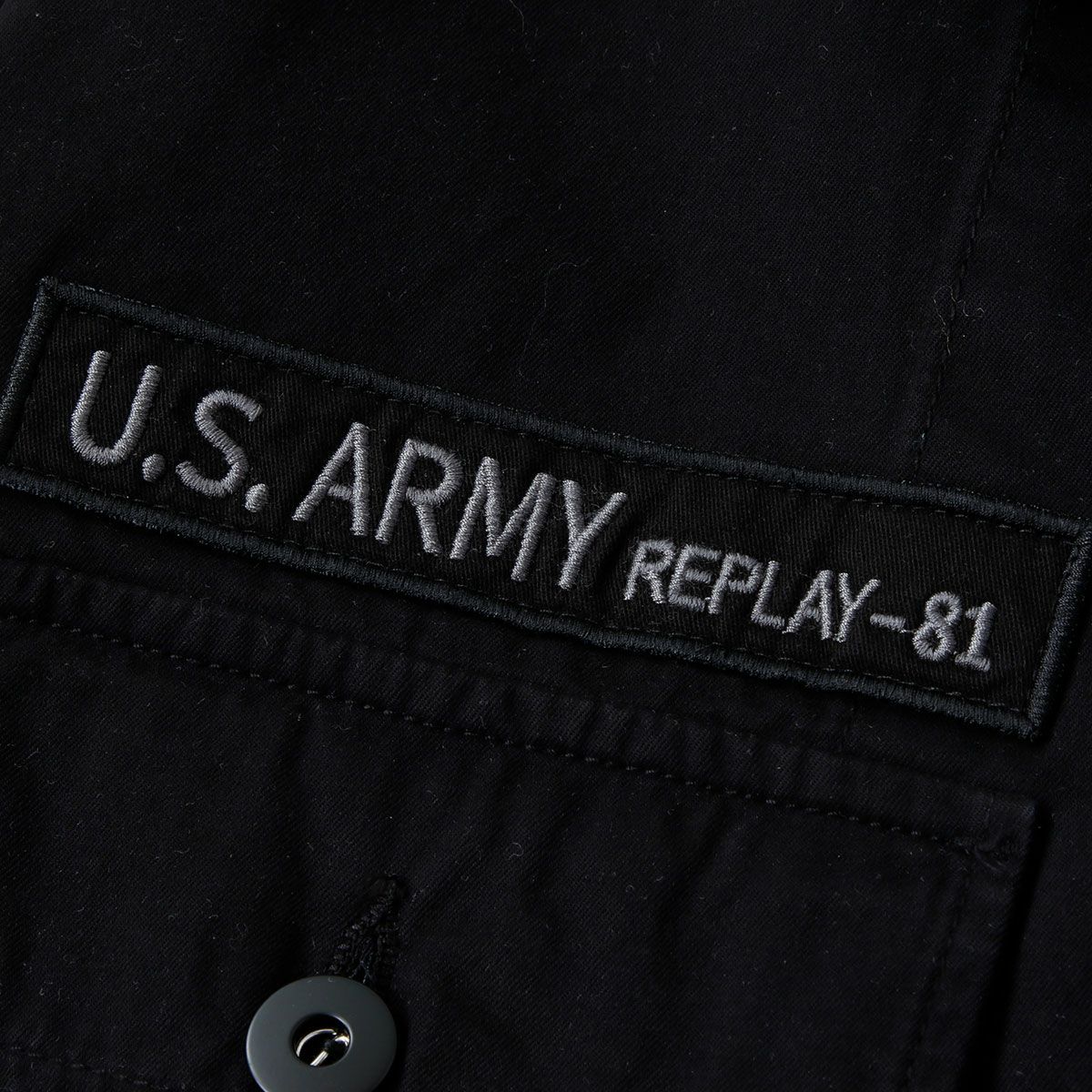 Replay｜ワッペン シャツジャケット｜ファブリック｜ブラック