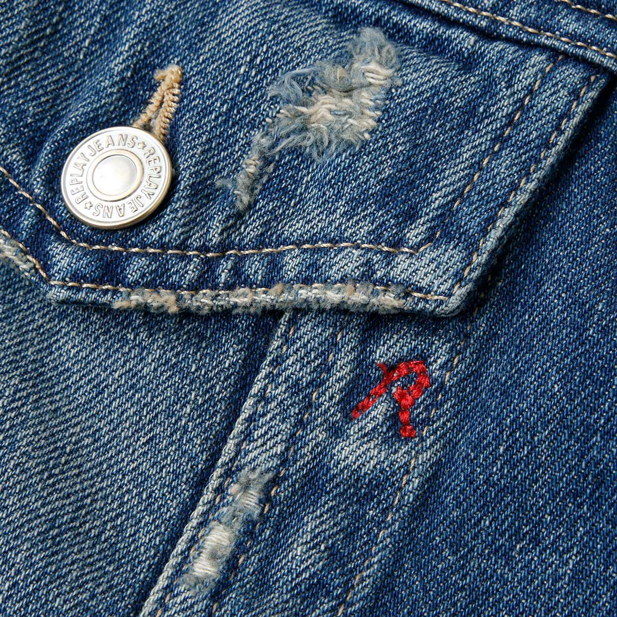 Replay｜デニム ジャケット｜ファブリック｜ダークブルー