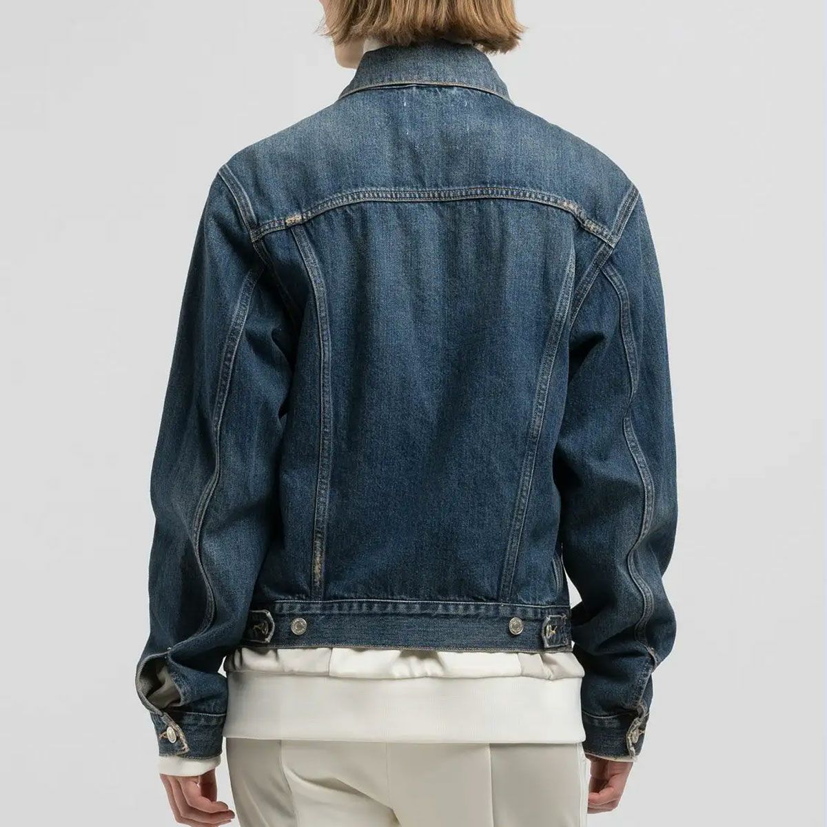 Replay｜デニム ジャケット｜ファブリック｜ダークブルー｜モデル着用