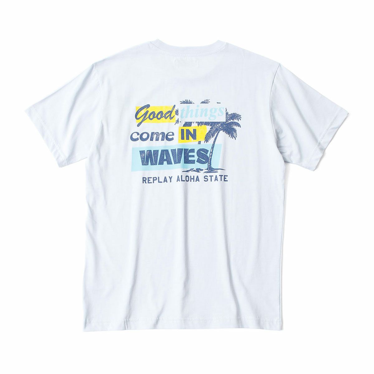 Replay｜アロハ ステート Tシャツ｜ライトアズール