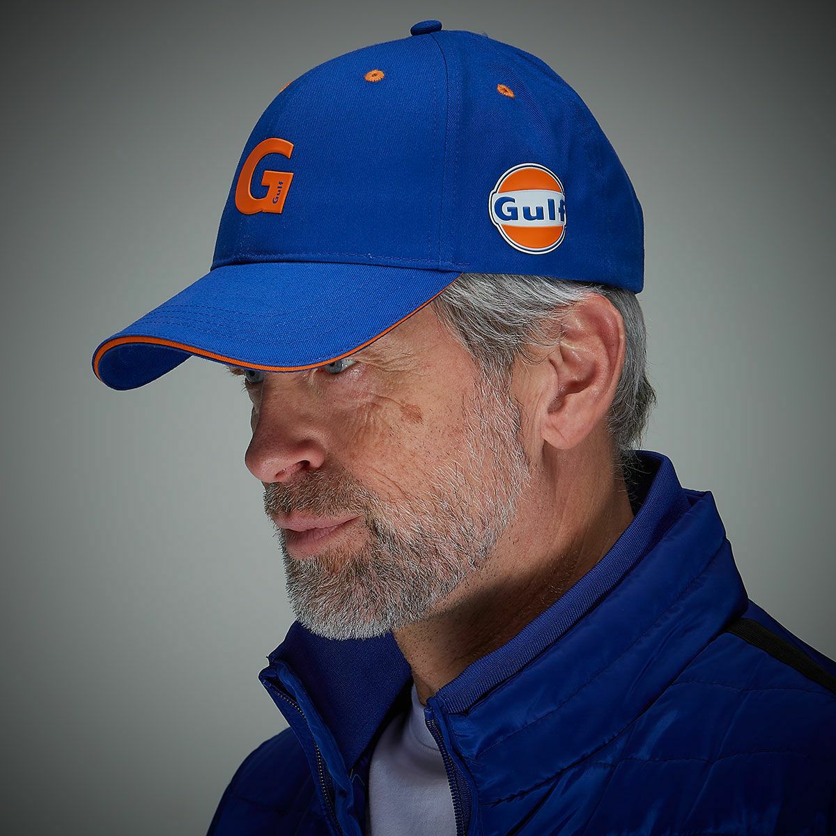 GULF｜ガルフ キャップ｜帽子｜ブルー｜モデル着用