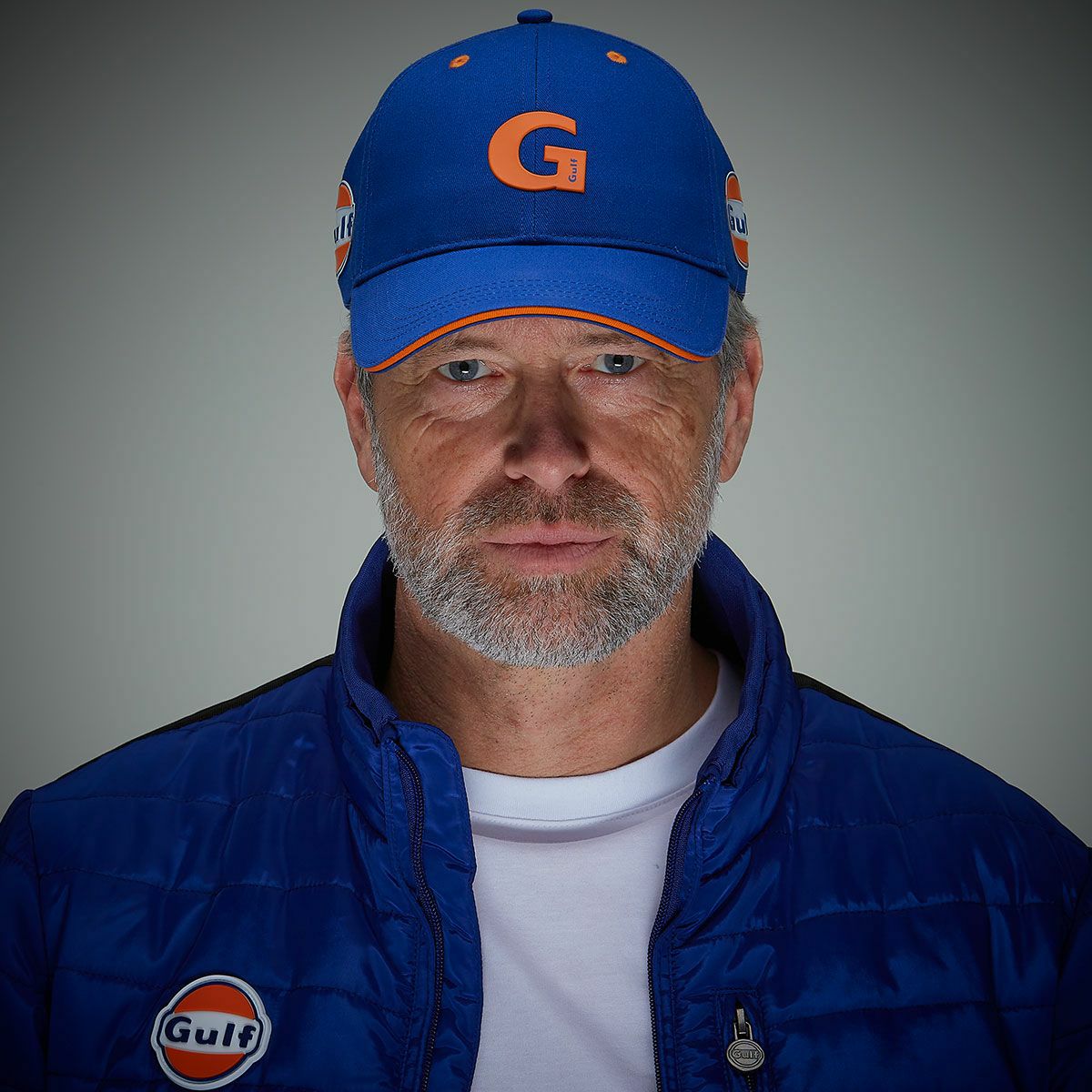 GULF｜ガルフ キャップ｜帽子｜ブルー｜モデル着用