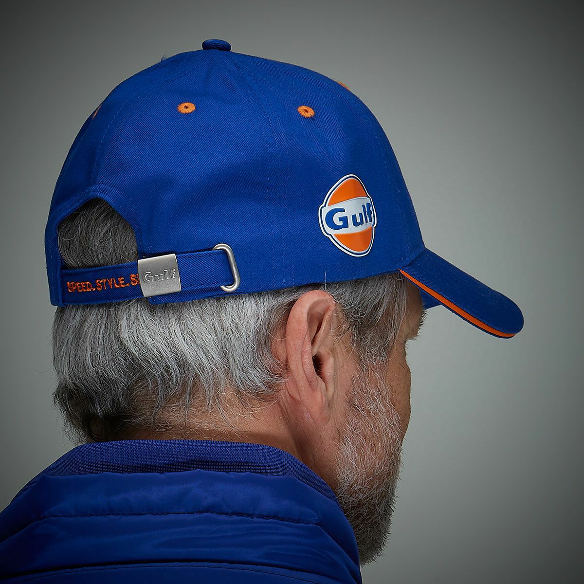 GULF｜ガルフ キャップ｜帽子｜ブルー｜モデル着用