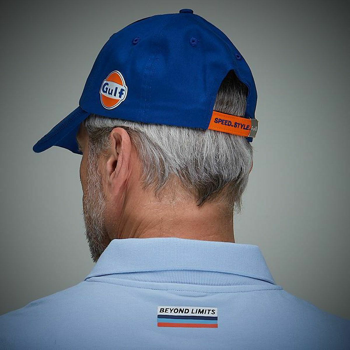 GULF｜ガルフ ストライプ キャップ (サイドステッチ)｜帽子｜ブルー｜モデル着用