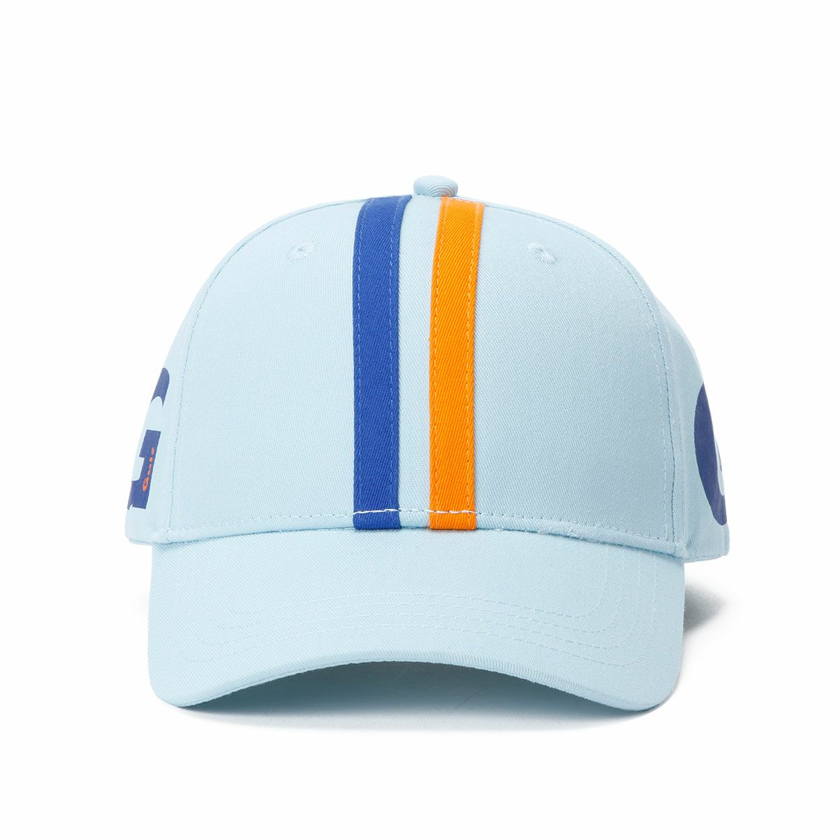 GULF｜ガルフ ストライプ キャップ (サイドプリント)｜帽子｜ライトブルー