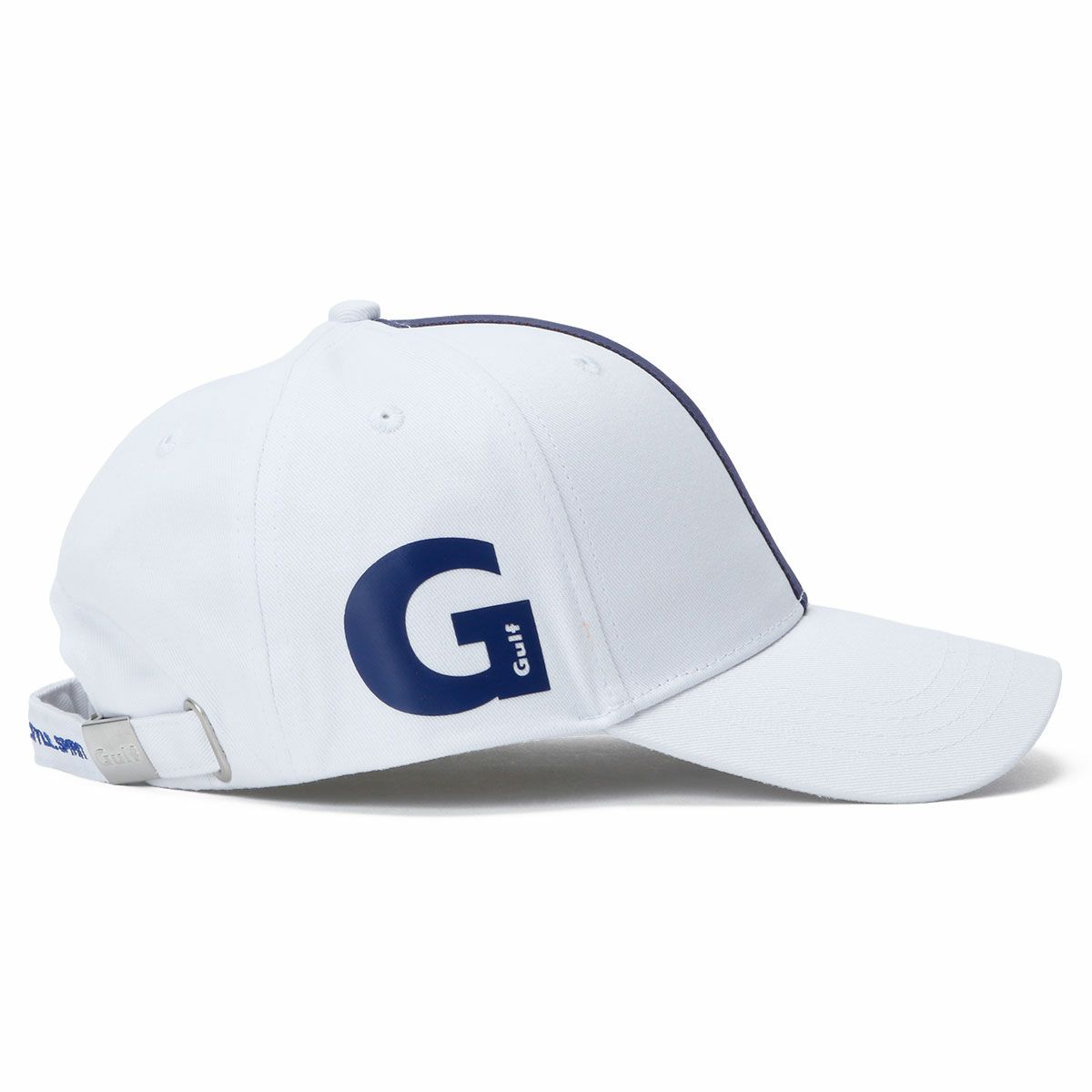 GULF｜ガルフ ストライプ キャップ (サイドプリント)｜帽子｜ホワイト
