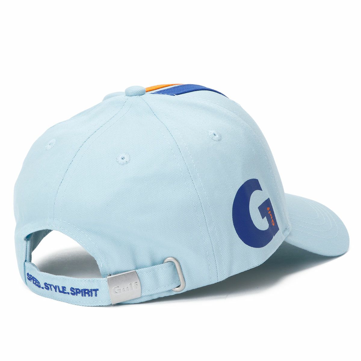 GULF｜ガルフ ストライプ キャップ (サイドプリント)｜帽子｜ライトブルー