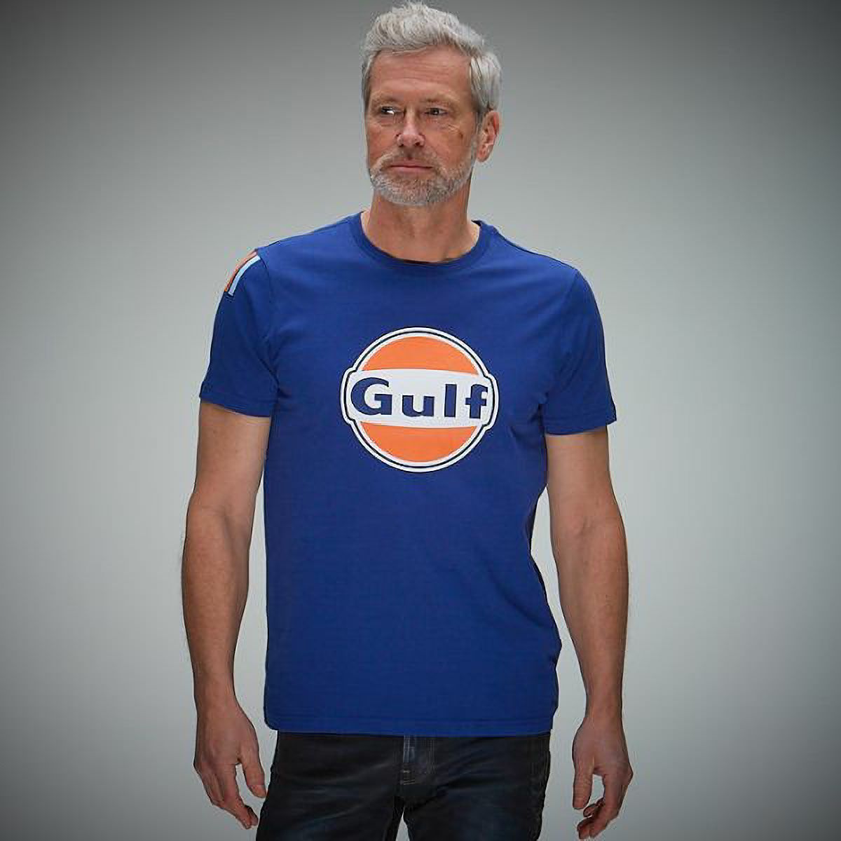 GULF｜ガルフ クラシック Tシャツ｜ブルー｜モデル着用