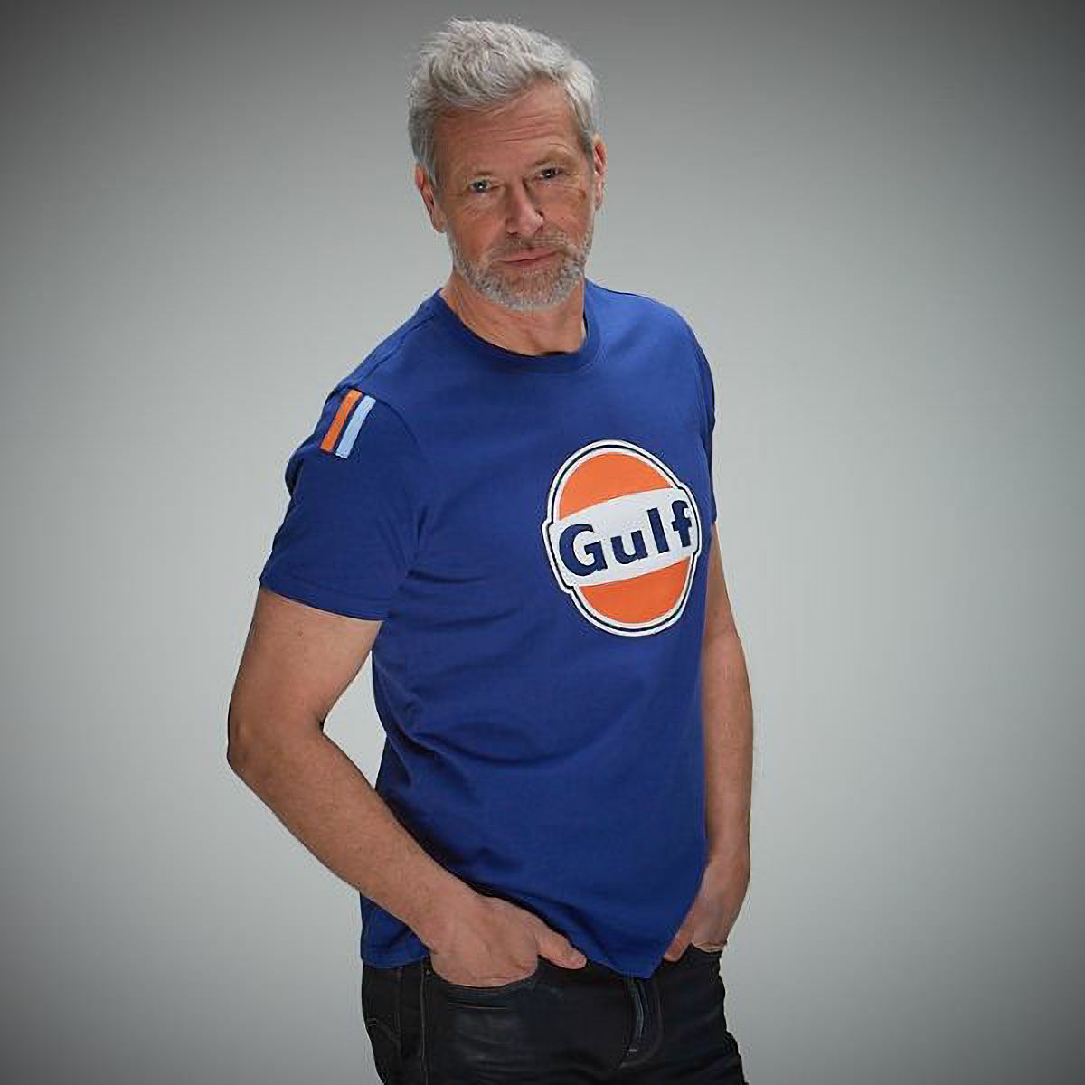 GULF｜ガルフ クラシック Tシャツ｜ブルー｜モデル着用