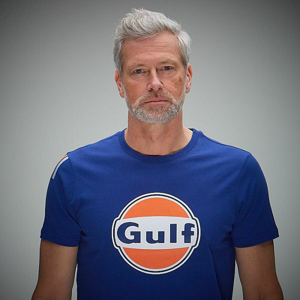 GULF｜ガルフ クラシック Tシャツ｜ブルー｜モデル着用