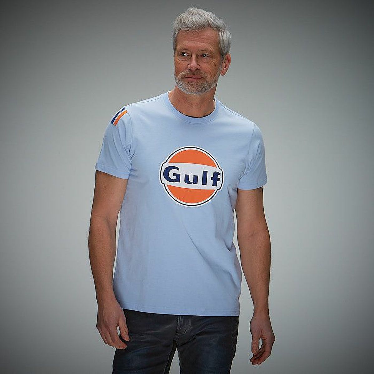GULF｜ガルフ クラシック Tシャツ｜ライトブルー｜モデル着用