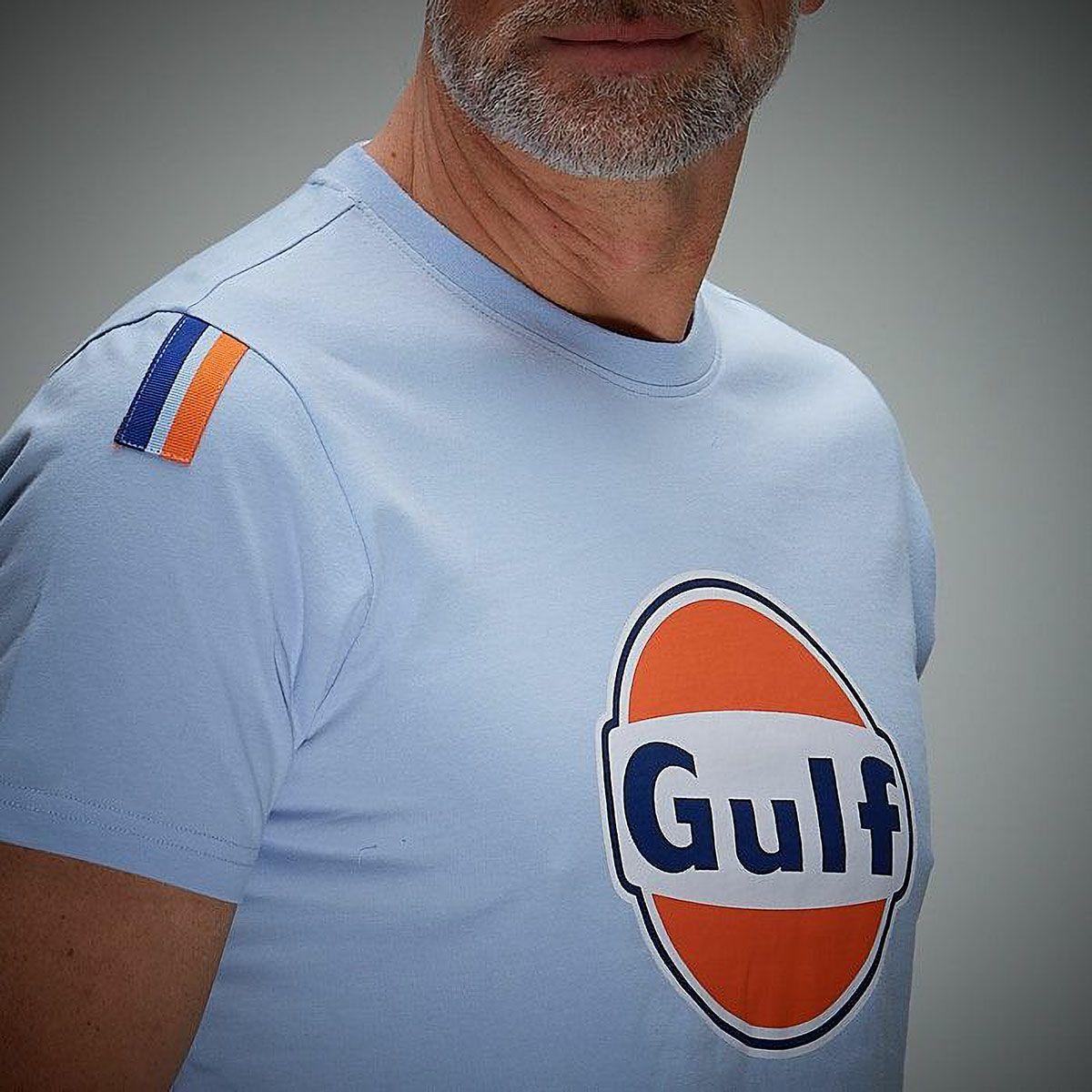 GULF｜ガルフ クラシック Tシャツ｜ライトブルー｜モデル着用