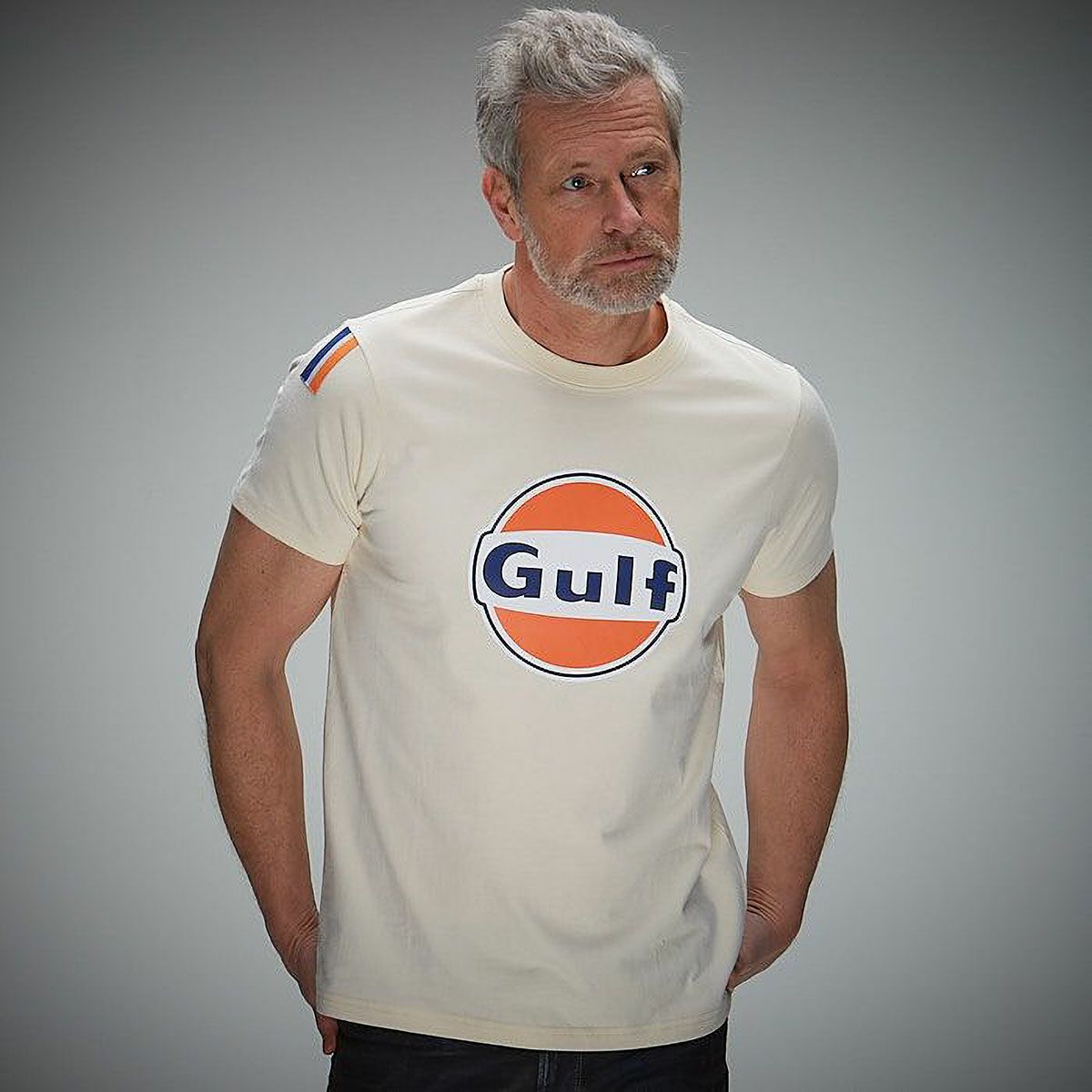 GULF｜ガルフ クラシック Tシャツ｜クリーム｜モデル着用