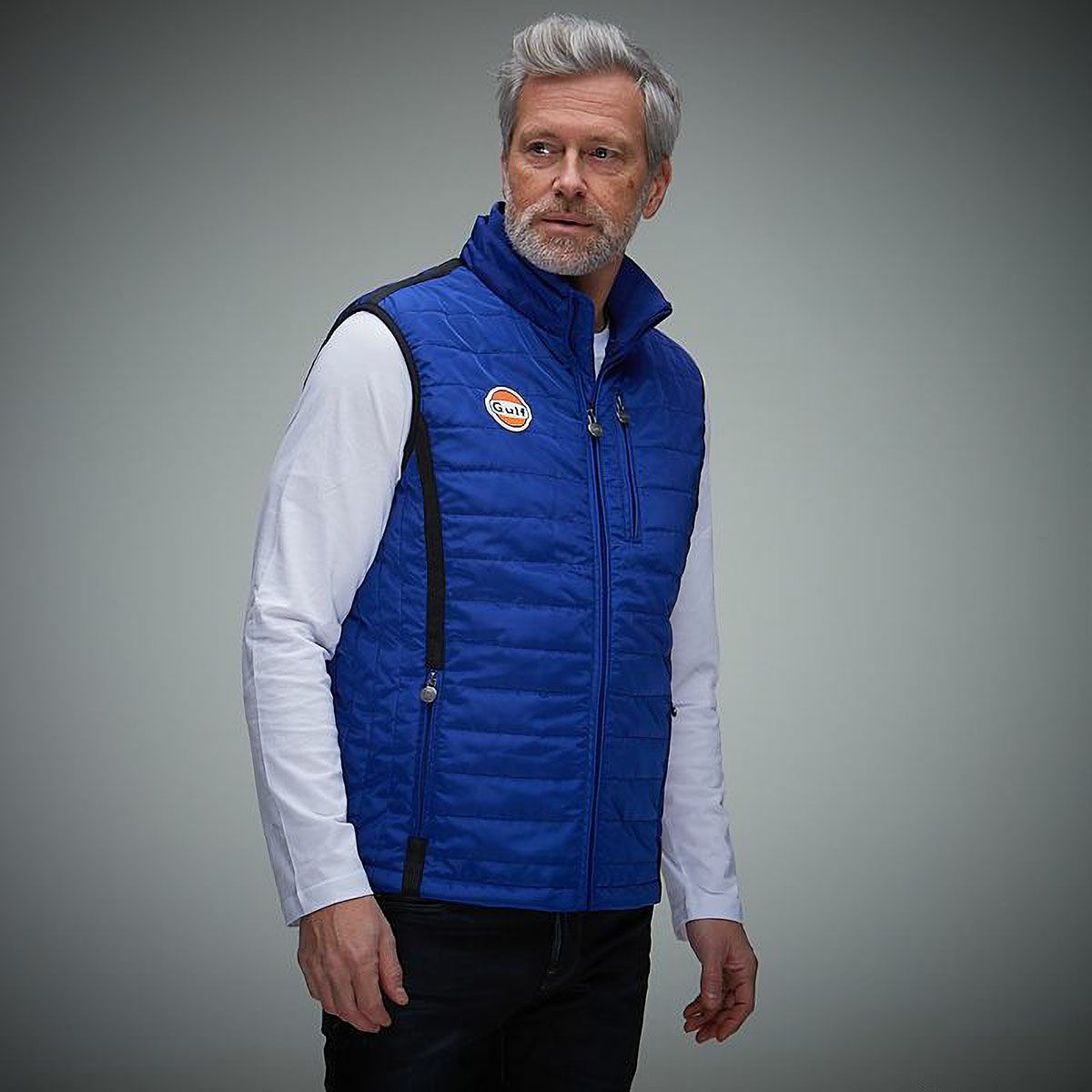 GULF｜ガルフ パフォーマンス ダウンベスト｜ベスト｜ブルー｜モデル着用