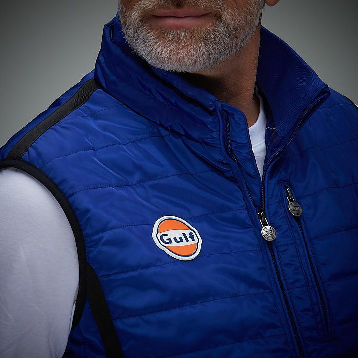 GULF｜ガルフ パフォーマンス ダウンベスト｜ベスト｜ブルー｜モデル着用