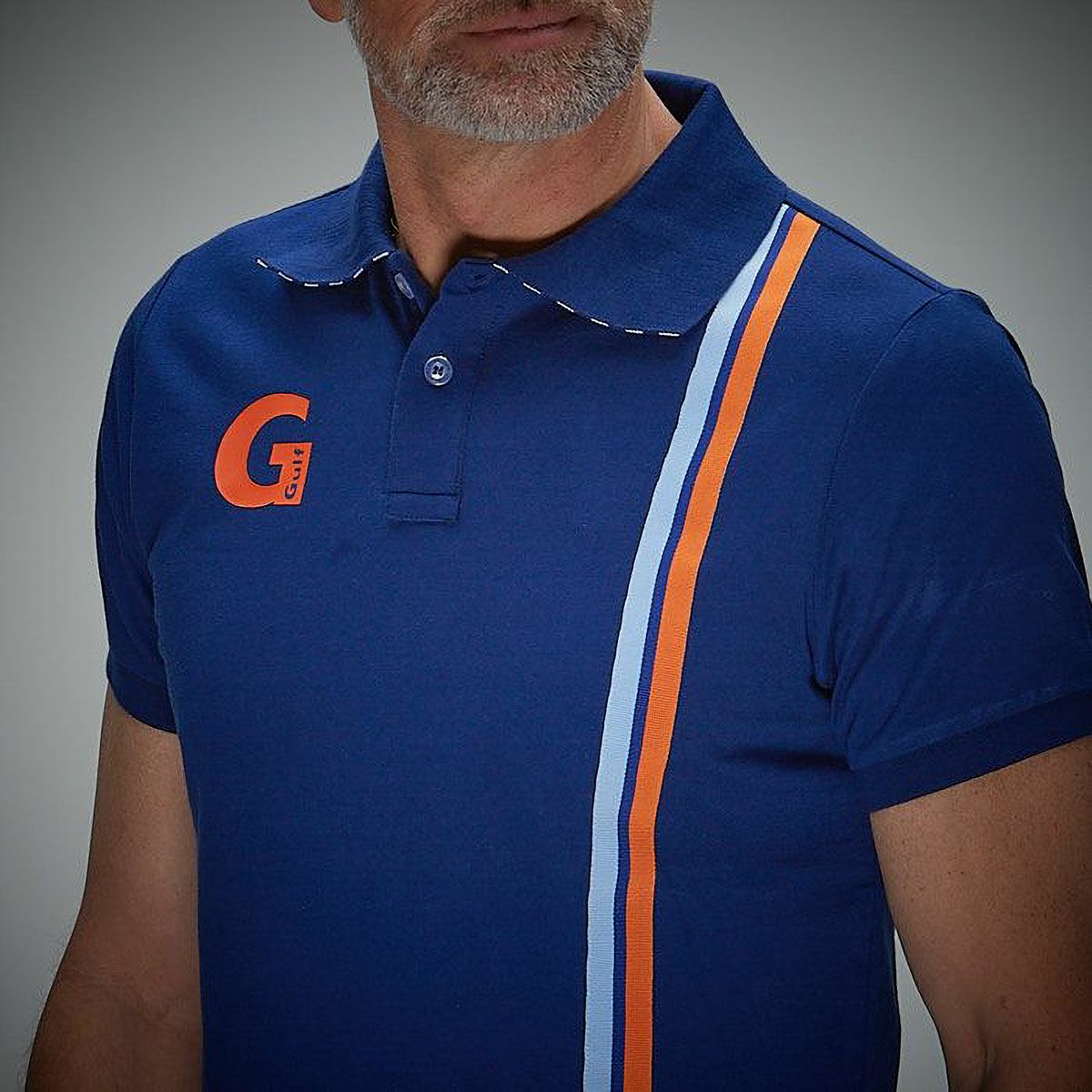 GULF｜ガルフ 4 ポロ｜ポロシャツ｜ブルー｜モデル着用