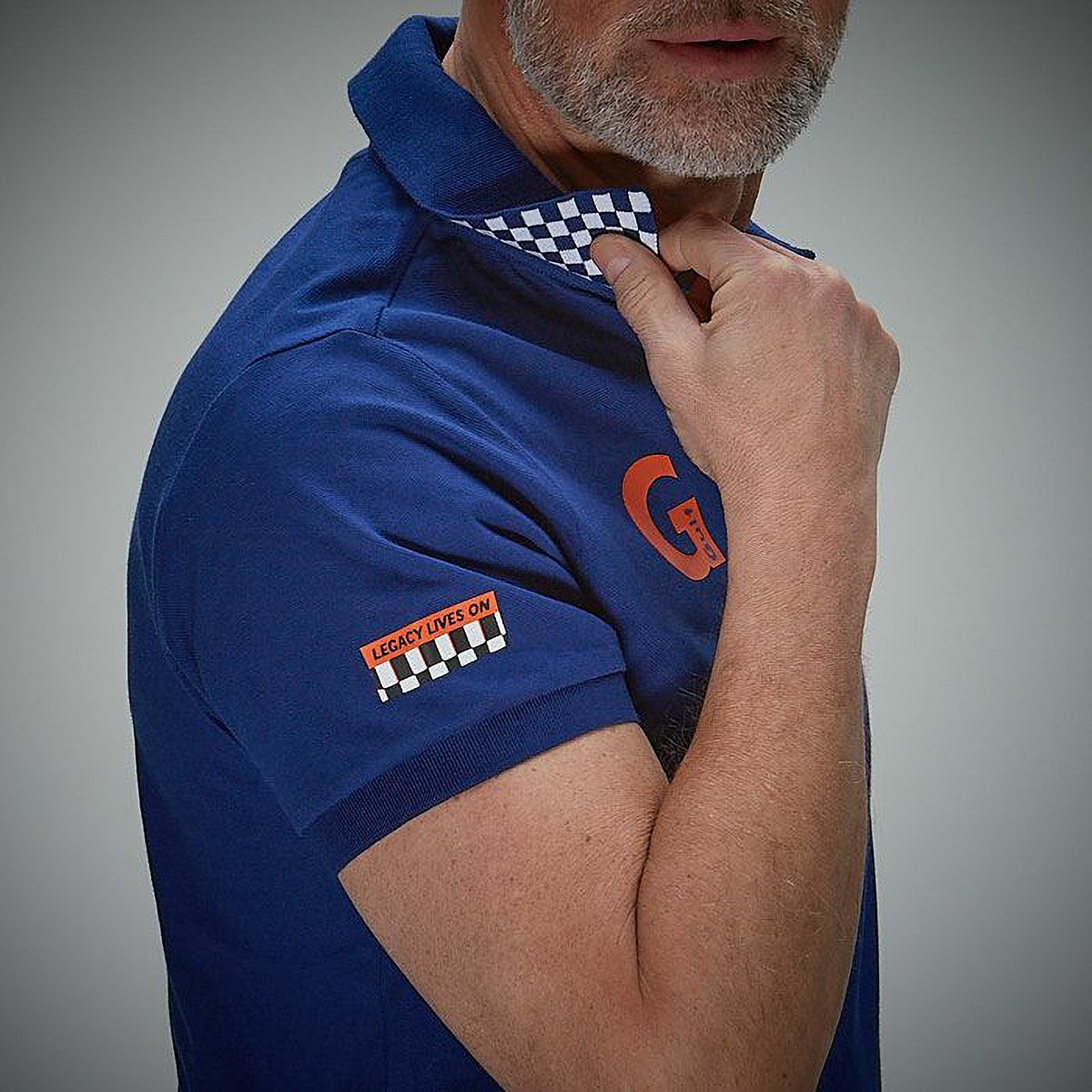 GULF｜ガルフ 4 ポロ｜ポロシャツ｜ブルー｜モデル着用