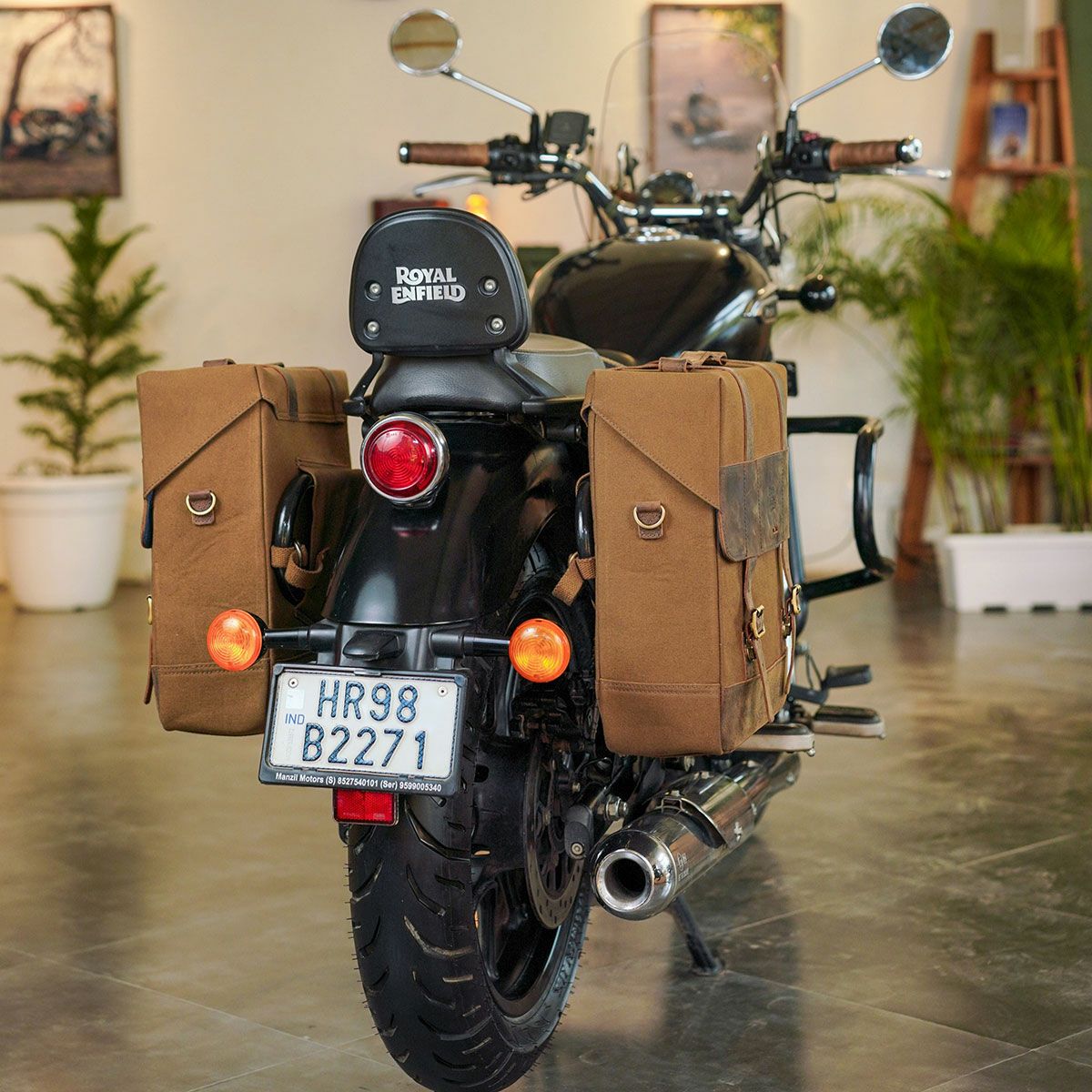 Trip Machine｜ベンチュラ サドルバッグ（左右ペア）｜サイドバッグ｜タバコブラウン｜使用イメージ