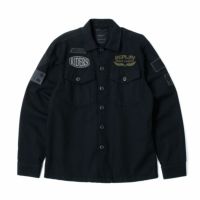 Replay｜コットン ステイン アーミー ジャケット｜ファブリック｜チャコール