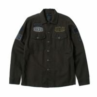 ｃReplay｜コットン ステイン アーミー ジャケット｜ファブリック｜ダークオリーブ