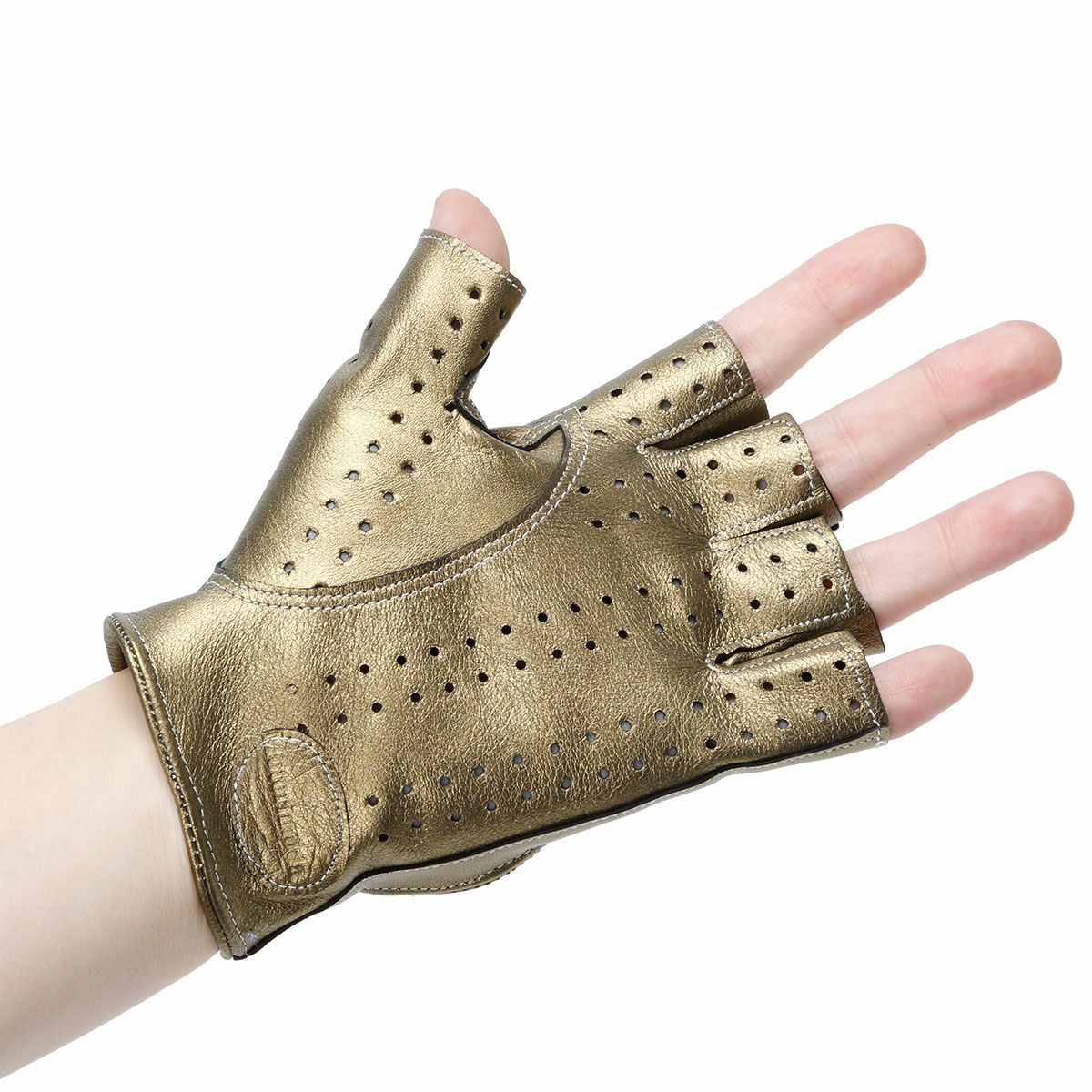 Motorimoda｜ゴールデンエイジ レザー ドライビンググローブ｜ハーフ｜ゴールド×シルバー