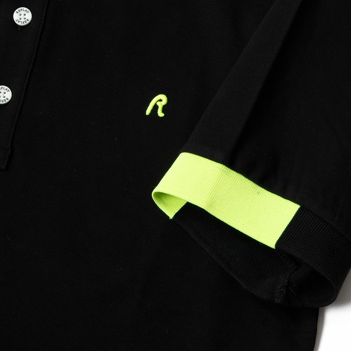 Replay｜レギュラー フィット ポロシャツ｜ブラック