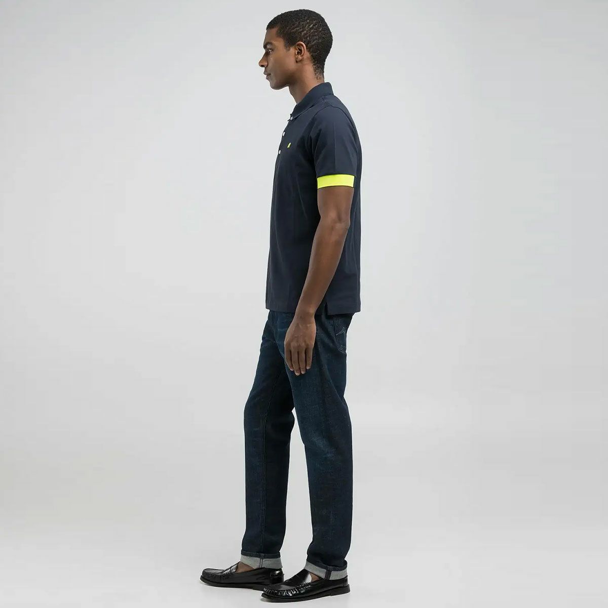 Replay｜レギュラー フィット ポロシャツ｜ダークネイビー｜モデル着用