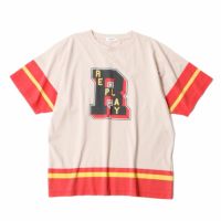 Replay｜ボーイフィット プリント Tシャツ｜ピンクソルト
