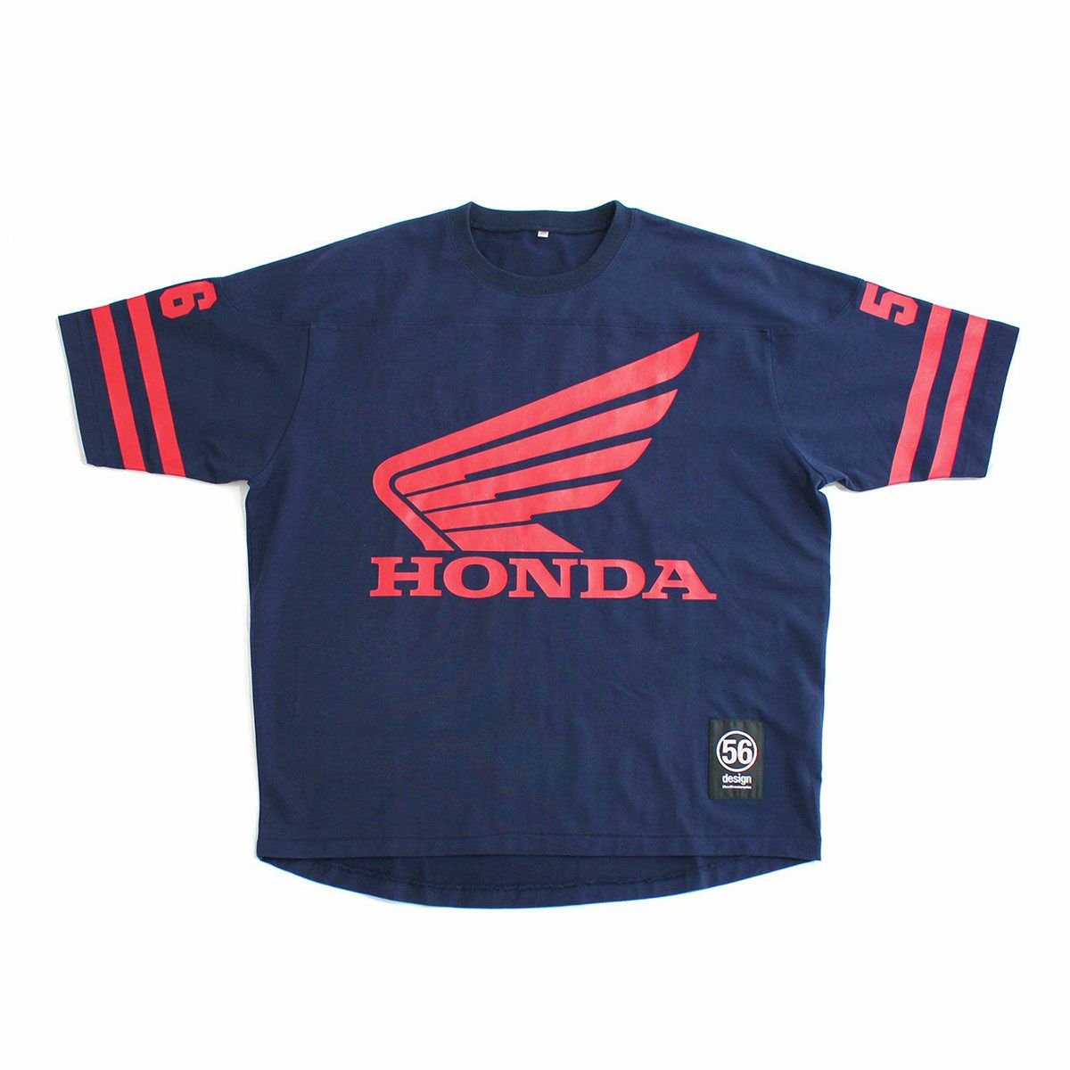 56design｜ホンダ × フィフティーシックスデザイン クラシック ユニフォーム Tシャツ｜ネイビー×レッド