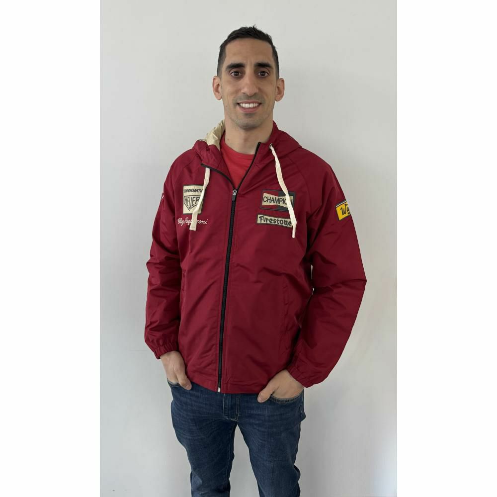 Warson Motors｜レガッツォーニ ウィンドプルーフ ジャケット｜ウィンドブレーカー｜レッド｜モデル着用