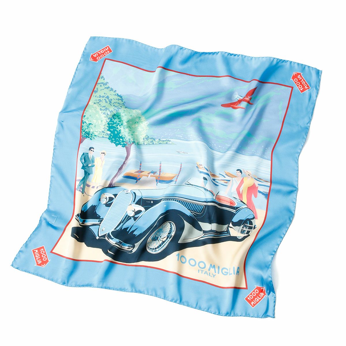 Mille Miglia｜ミッレミリア LAKE シルクスカーフ｜マフラー・スカーフ｜オーシャンブルー